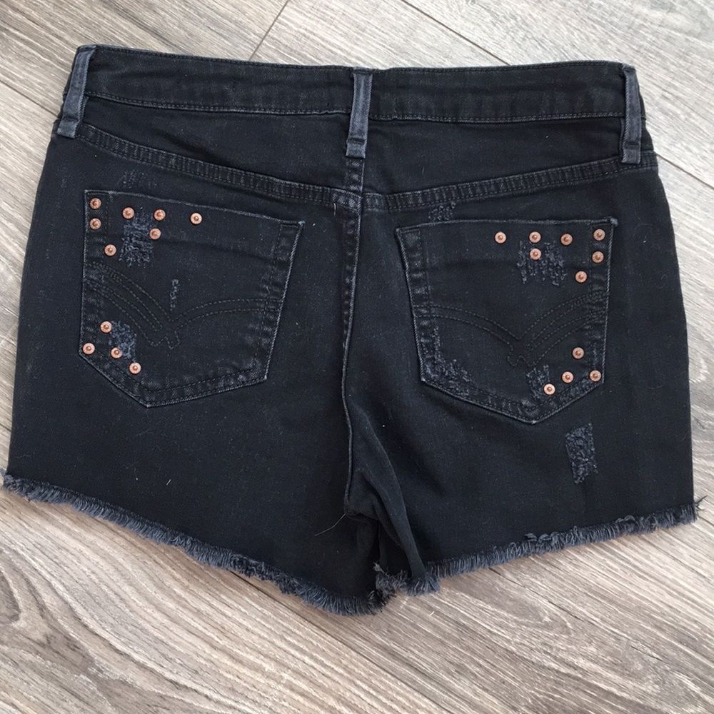 William Rast Black Ripped Shorts - Size 26 - Picture 2 of 2